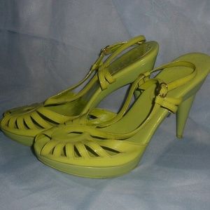 BCBGirls strappy peep toe heels